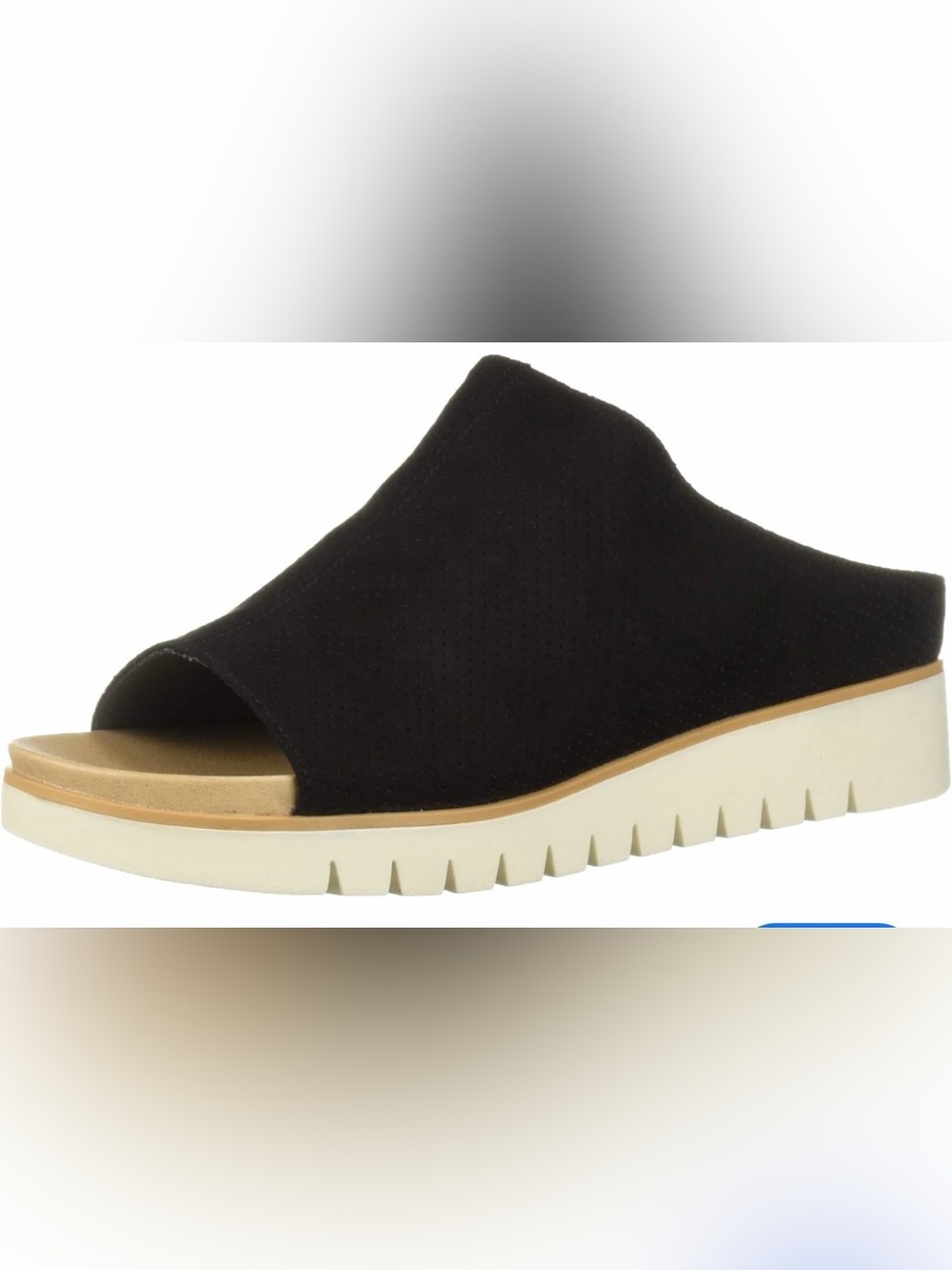 Dr Scholl’s Go For It Women's Black Slide Mule with Cream Platform Sole